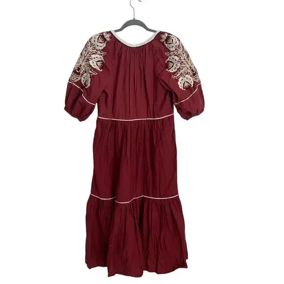 Anthropologie Gretel Embroided Maxi Dress size smaal - Picture 4 of 5